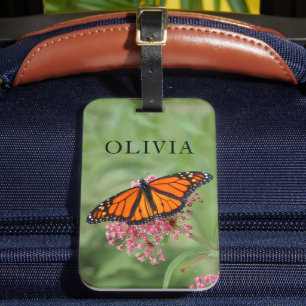 Para Maletas Etiqueta de equipaje de la mariposa monarca