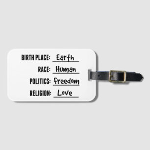 PARA MALETAS ETIQUETA DE EQUIPAJE DE LA TIERRA DE WANDERLUST BI