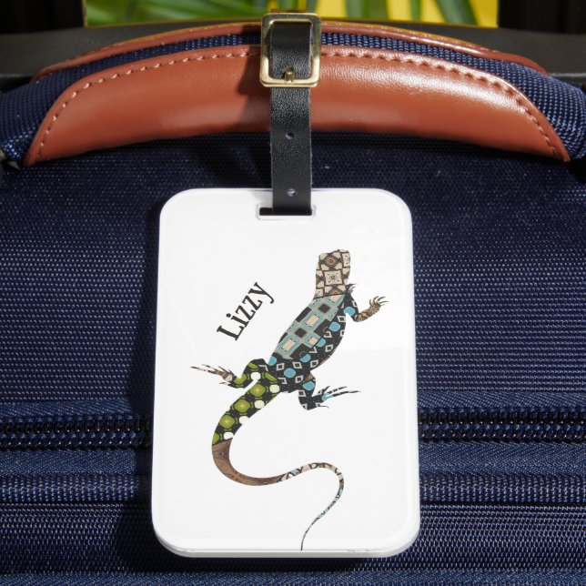 Para Maletas Etiqueta de equipaje de lagarto (Anverso In situ 2)