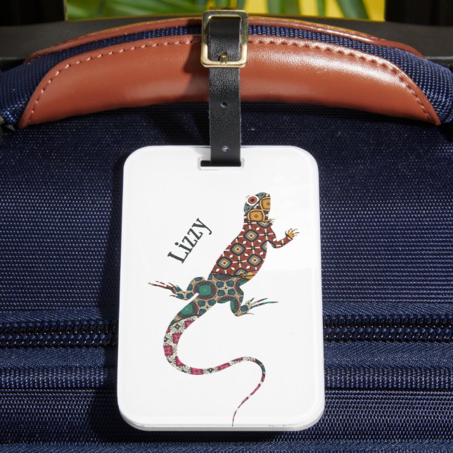 Para Maletas Etiqueta de equipaje de lagarto (Anverso In situ 2)