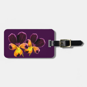 Para Maletas Etiqueta de equipaje de las flores moradas de pans
