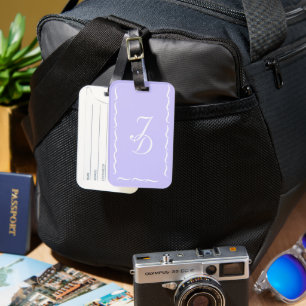 Para Maletas Etiqueta de equipaje de lavanda monogramada