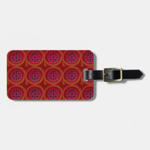 Para Maletas etiqueta de equipaje de mandalas de ventana roja