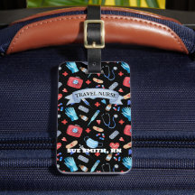 Etiqueta de equipaje de mano de un enfermero de vi