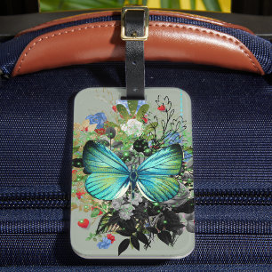 Para Maletas Etiqueta de equipaje de mariposa social