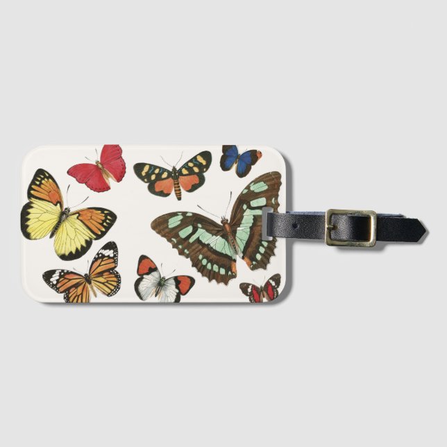 Para Maletas Etiqueta de equipaje de mariposas (Anverso horizontal)