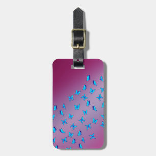 Para Maletas Etiqueta de equipaje de mariposas azules encantada
