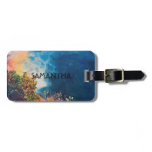 ETIQUETA DE EQUIPAJE DE OLAS OCEÁNICAS DE MESMERIZ