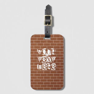 Para Maletas Etiqueta de equipaje de pared de ladrillo con text