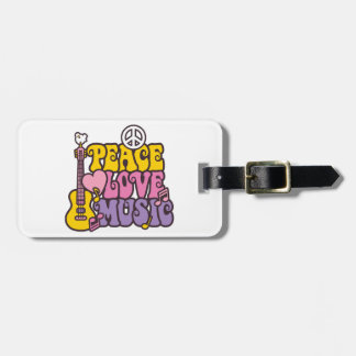 Para Maletas Etiqueta De Equipaje De Paz, Amor Y Música