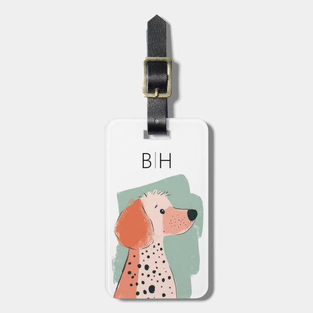 Para Maletas Etiqueta de equipaje de perro Caniche (Frente Vertical)