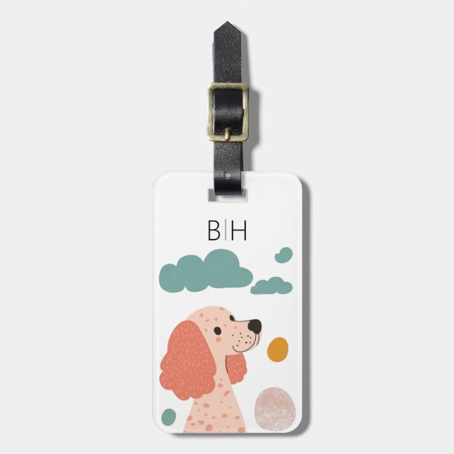 Para Maletas Etiqueta de equipaje de perro Caniche (Frente Vertical)
