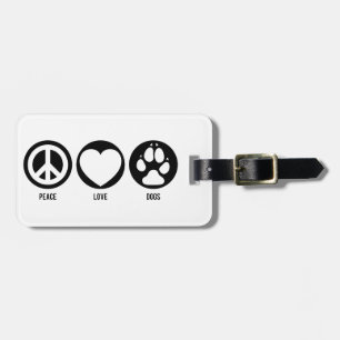 Para Maletas Etiqueta de equipaje de perros de amor de paz