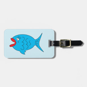 Para Maletas Etiqueta de equipaje de pescado azul