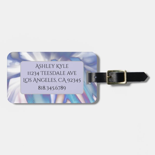 Para Maletas Etiqueta de equipaje de Petales morados (Frente Horizontal)