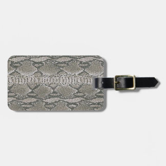 Para Maletas Etiqueta de equipaje de piel de serpiente de plata
