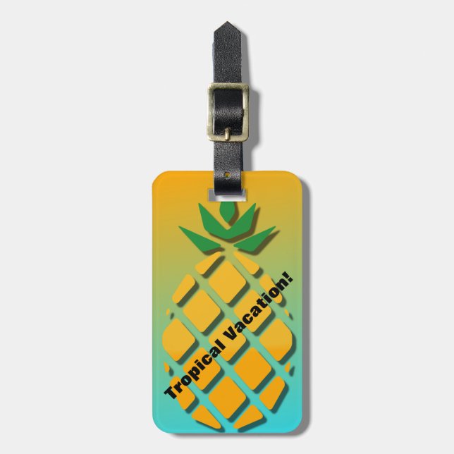 Para Maletas Etiqueta de equipaje de piña de verano tropical (Frente Vertical)