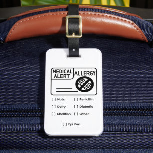 Para Maletas Etiqueta de Equipaje de Plata Editable de Alerta M