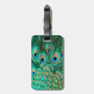 Para Maletas Etiqueta de equipaje de plumas de pavo real