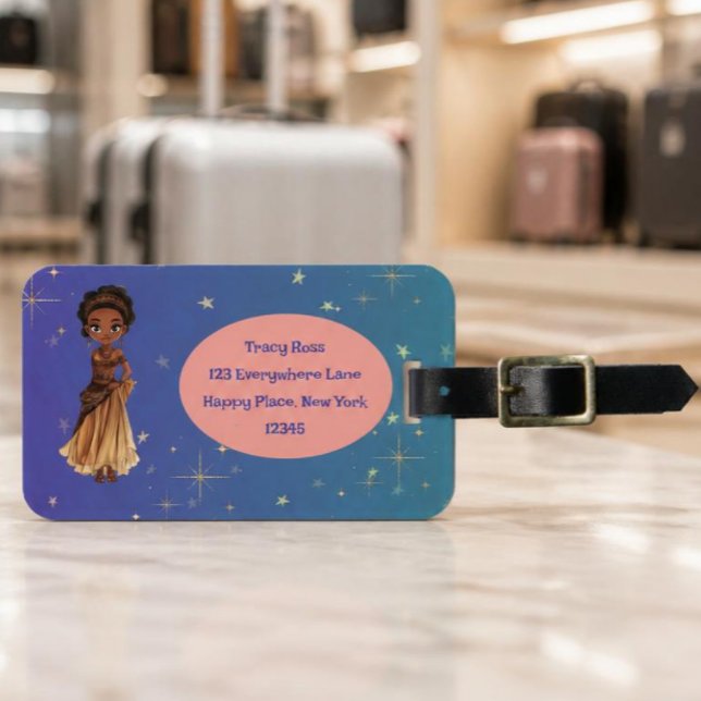 Para Maletas Etiqueta de equipaje de princesa africana (Subido por el creador)