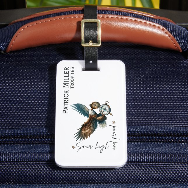 Para Maletas Etiqueta de equipaje de rango Eagle | Personalizad (Anverso In situ 2)