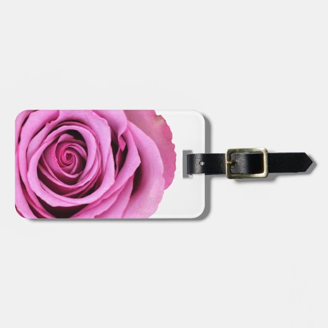 Para Maletas Etiqueta de equipaje de rosa rosa (Frente Horizontal)