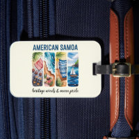 Etiqueta de equipaje de Samoa Americana - Vientos 