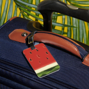 Para Maletas Etiqueta de equipaje de sandía de color rojo brill