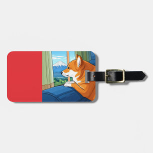 Para Maletas etiqueta de equipaje de shiba inu y mt fuji
