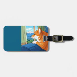 Para Maletas etiqueta de equipaje de shiba inu y mt fuji