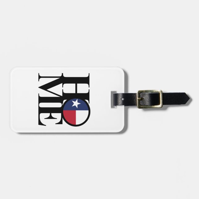 Para Maletas Etiqueta de equipaje de Texas HOME & LOVE (Frente Horizontal)