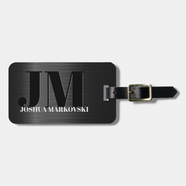 Para Maletas Etiqueta de equipaje de textura de fibra de carbon (Frente Horizontal)