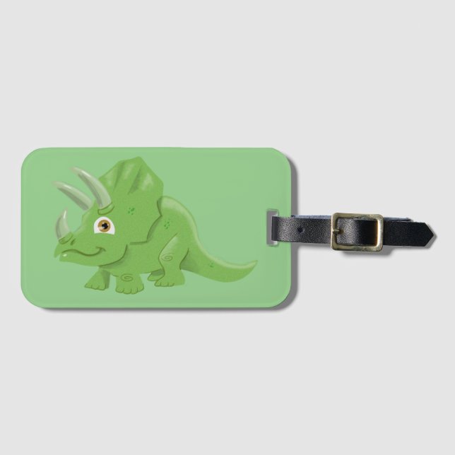 Para Maletas Etiqueta de equipaje de Triceratops (Anverso horizontal)