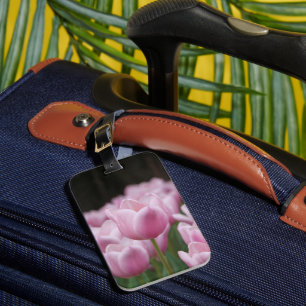 Para Maletas Etiqueta de equipaje de tulipán rosa