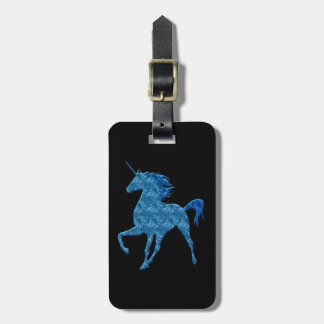 Para Maletas Etiqueta de equipaje de Unicornio de Fuego Azul