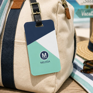 Para Maletas Etiqueta de equipaje de verano costero con patrón
