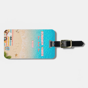 Para Maletas Etiqueta de equipaje de verano de playa estética