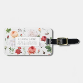 Para Maletas ETIQUETA DE EQUIPAJE DE VIAJE DE rosas