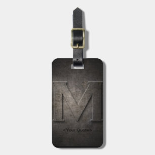 Para Maletas Etiqueta de equipaje de viaje monograma negro en b