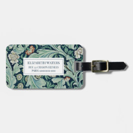 PARA MALETAS ETIQUETA DE EQUIPAJE DE VIAJE : WILLIAM MORRIS : F