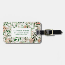 PARA MALETAS ETIQUETA DE EQUIPAJE DE VIAJE : WILLIAM MORRIS : J