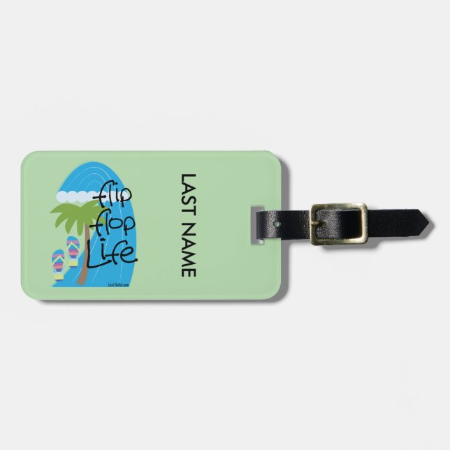 Para Maletas Etiqueta de equipaje de vida de chanclas (Frente Horizontal)