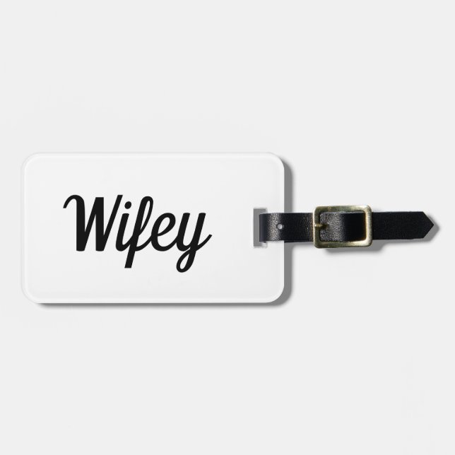 Para Maletas Etiqueta de equipaje de Wifey (Frente Horizontal)