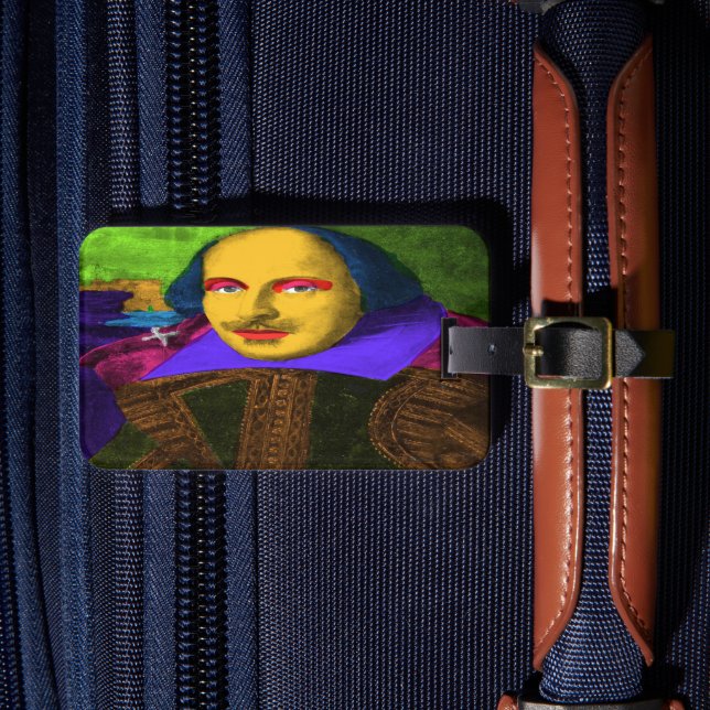 Para Maletas Etiqueta de equipaje de William Shakespeare Pop Ar (Anverso In situ 4)
