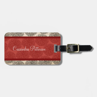Para Maletas Etiqueta de equipaje de zinnia roja vintage