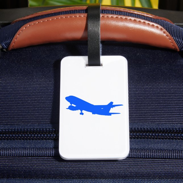 Para Maletas Etiqueta de equipaje del avión azul (Reverso In Situ)