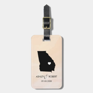 Para Maletas Etiqueta de equipaje del Boda del mapa de Georgia,