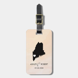 Para Maletas Etiqueta de equipaje del Boda del mapa principal, 