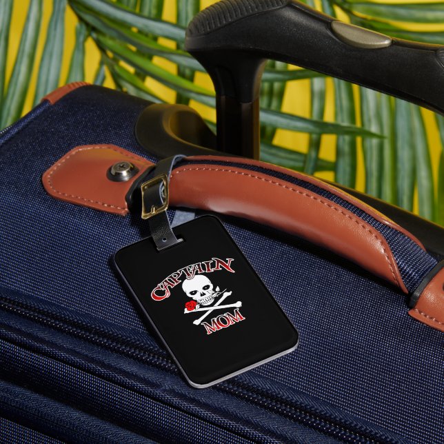 Para Maletas Etiqueta de equipaje del capitán Mom (Rosa) (Anverso In situ 1)