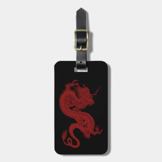 Para Maletas Etiqueta de equipaje del dragón rojo personalizado